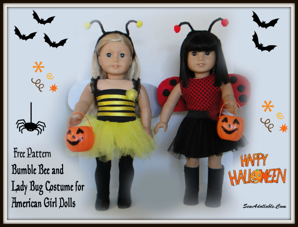 Free Pattern - Lady bug and Bumble Bee Costume for AG dolls